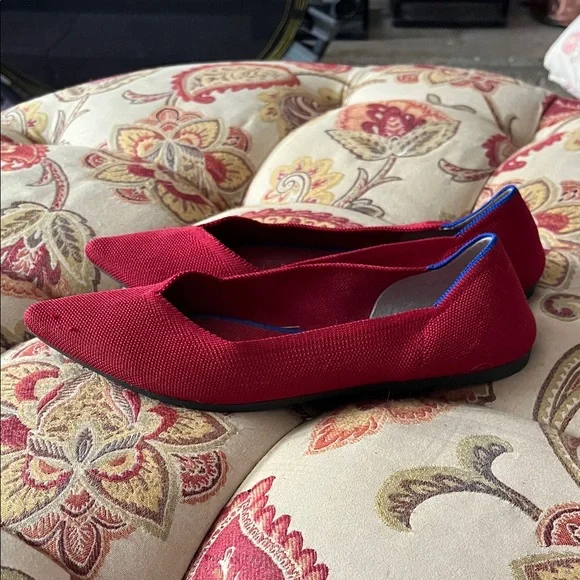 Rothy's Women's Scarlet Red Pointed Flats - Picture 2 of 10
